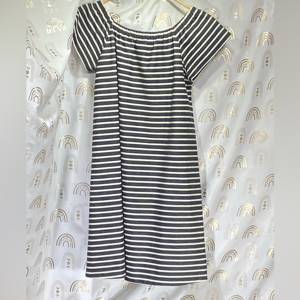 Madewell Black and White Striped Midi Dress